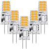 AGOTD Lampadina LED G4 3W Bianco Caldo 3000K, Equivalente a 30W Alogena, 210lm, 360° Senza Sfarfallio, Non Dimmabile, 12V AC/DC, Luce per Cappa Aspirante e Mobile Cucina, Confezione da 5