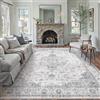 PureCozy Vintage Grande Tappeto Salotto 200x300cm Grigio Antiscivolo | Lavabile in Lavatrice,Tappeto Camera da Letto,Sala da Pranzo,Ufficio,Pelo Corto,Carpet,Area Rug