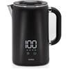 briebe eBoil Bollitore Elettrico 1,7L Display Digitale Temperatura Regolabile 45°C a 100°C Funzione Keep Warm, 1500W, Interno in Acciaio Inox, BPA Free, Base 360°, Controller Strix, Nero
