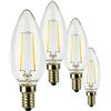 SUNSEED 4x Lampadina E14 Filamento LED 2W Candela C35 250 Lm Luce Naturale 4000K, 25W Equivalente