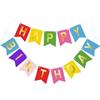 G2PLUS Bandierine Happy Birthday,Striscione Buon Compleanno Multicolore | Pre-Assemblate Festoni in Carta Premium con Lettere Oro Grand Format 16×20 cm per Decorazioni Feste di Compleanno