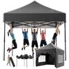 Devoko Gazebo 3 x 3 impermeabile, stabile, resistente all'inverno, altezza regolabile, gazebo pieghevole con 4 pareti laterali, protezione UV 50 +, per giardino, cortile, campeggio, gazebo nero
