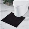 Decomira Tappeto Bagno Antiscivolo in Ciniglia | Tappetino bagno super assorbente, lavabile in lavatrice | Per il bagno, la doccia, la vasca da bagno o come tappetino WC | Nero - 45x45 cm WC
