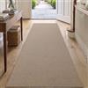 DEXI Passatoia per Corridoio 60 x 180 cm, Antiscivolo, Beige scuro | Poliestere, base in gomma, assorbente, corridoio, cucina, lavanderia, ingresso