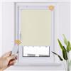 HOMEDEMO Tende a rullo oscuranti motorizzate con betteria e telecomando, Bianco Crema, 80x150cm, tenda motorizzata per interni Senza Foratura, veneziane da interno Giorno e Notte, per Porte e Finestre