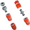 Siroflex 4451/AS Kit raccordi irrigazione - Set Tubo Giardino 1/2"-5/8" | Con acquastop, presa rubinetto 3/4" e 1/2", connettore 2 vie, pinzetta POM e molla acciaio, Made in Italy