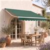 RELAX4LIFE Tenda da Sole Esterno con Bracci Estensibili 3x2,5m, Verde | Tenda Parasole Impermeabile in Tessuto Poliestere, Regolabile con Manovella, Telaio in Alluminio, per Terrazzo e Negozi