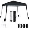 RELAX4LIFE 3 x 3 m Gazebo da Esterno, Padiglione Pop up Pieghevole,Nero | con 4 Sacchi di Sabbia e Borsa da Trasporto, Regolabile in Altezza a 3 Livelli, Struttura in Metallo Resistente, Portatile