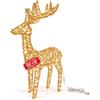 Avilia Cervo Luminoso LED Oro in Piedi 110 cm, Decorazione Natalizia | Renna natalizia luminosa in ferro e polietilene glitterato, luce calda LED fissa, alimentazione USB, addobbi natalizi casa