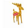 Avilia Renna Luminosa 90 cm Glitter con LED, Trama Intrecciata, Oro | Decorazione natalizia in vimini con luce calda statica, a batterie senza cavi, struttura in ferro