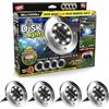 DISCORAMA - SET 4 FARETTI SOLARI DA GIARDINO INTERRATI 8 LED ILLUMINAZIONE ESTERNO IMPERMEABILE IP65 COPERTURA IN ACCIAIO INOSSIDABILE CON PICCHETTI INCLUSI LUCE BIANCA FREDDA