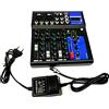 DISCORAMA® - MIXER AUDIO USB 4 CANALI PROFESSIONALE MICROFONO DIGITALE CONSOLE MIXER AUDIO 48V PHANTOM POWER PER KARAOKE CON BLUETOOTH