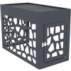 Vente-unique-Copertura per aria condizionata/pompa di calore Con anta di accesso in Alluminio traforato Antracite - KAZOMA