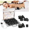 Limershow Kit hot stone professionale - Set di 20 pietre calde in basalto e pietra lavica, per hot stone massage e massaggiatore schiena, relax