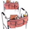 FAMJOALE Grande borsa walker con porta tazza, borsa per walking frame, walker Basket, pieghevole Walker Attachment Hands-Free Storage Basket Mobility Aid Accessory Pouch for Elderly (arancione)
