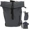 Cepewa Zaino pieghevole Urban | 30 l nero 40 x 57 x 15 cm poliestere 600D | Rolltop tasche con cerniera / tasche impermeabili