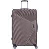 EZZYROL Valigia rigida in ABS leggera a 4 ruote con serratura a combinazione TSA, cabina media, grande, XXL, trolley da viaggio rigido e set, Marrone, Medium 26, Valigia
