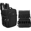 Relavel Zaino cosmetico professionale, valigetta per cosmetici, extra grande, da viaggio, organizer per cosmetici, doppio strato, grande capacità, Nero , XL, Pratico