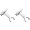Gardinia Supporto da soffitto con Piastra di Fissaggio in Metallo, Binario Singolo, Aperto, incl. Kit di Montaggio, Serie Chicago, Ø 20 mm, Bianco (Confezione da 2)