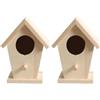 Artemio - Casetta per Gli Uccellini, in Legno, 7,5 x 7 x 14 cm, Colore: Beige (Confezione da 2)