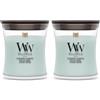 WoodWick Candela profumata | Candela Mini Hourglass | Sagewood & Seagrass | Regali perfetti per donne (Confezione da 2)