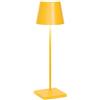 Zafferano, Poldina Pro, Lampada da Tavolo Ricaricabile e Senza Fili con Controllo Touch, Utilizzabile anche come Lampada da Esterni, Dimmer, 2200-3000 K, Altezza 38 cm, Colore Ocra