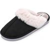 JOMIX Pantofole Uomo Invernali con Pelliccia Sinteica Morbida Ciabatte da Casa in Tessuto Caldo Suola Leggero Antiscivolo in PVC Slippers da Interno Comode