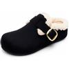 JOMIX Sabot Donna Invernali con Peluche e Fibbia Punta Chiusa | Pantofole da casa calde con tallone aperto interno morbido e stile slip on per il comfort quotidiano