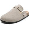 JOMIX Ciabatte Uomo Comode da Casa Pantofole Sabot con Supporto Plantare,Suola Antiscivolo, Zoccoli in Feltro con Fibbia Regolabile,Scarpe Slip-On
