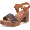 JOMIX Sandali Donna Estivi con Tacco Largo Scarpe Eleganti con Chiusura a Strappo e Fascia Intrecciata Sandali Comodi per Ufficio Casual Tempo Libero