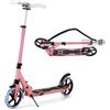 KOMFOTTEU Monopattino Bambino con 2 Ruote, LED e Freno | Scooter Pieghevole, Altezze Regolabili a 3 Livelli, in Alluminio con Cavalletto e Cintura, Carico 100 kg, per Bambini 8 Anni