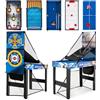 HOMASIS 10 in 1 Tavolo Multigioco con Biliardo, Hockey, Ping Pong, Basket, Calcetto, Tiro, Flipper, Freccette e Tiro con l'Arco, Tavolo da Gioco per Adulti e Bambini, 106 x 51 x 148 cm