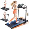 RUNIMON Tapis Roulant Elettrico Piehevole, 6 IN 1 Tapis Roulant Salvaspazio 1-12km/h con Inclinazione 12%, 3,0 HP, Maniglia Telescopica da 15 cm e Cintura Luminosa RGB, Carico Massimo 150 kg