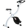 SPORTNOW Cyclette da Casa Pieghevole Magnetica 8 Livelli Monitor LCD | Cyclette da Camera, Seduta Regolabile, Supporto Tablet, Ruote, Sensore di Pulsazioni, in Acciaio