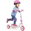HOMASIS Monopattino per Bambini 2+ Anni con 3 Ruote, Portata 20 kg | Monopattino a Spinta con Rotelle Luminose LED, Telaio in Metallo, Manubrio Comodo e Pedana Antiscivolo, per Esterno e Interno