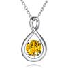 FANCIME Collana Infinito in Argento 925 Placcato Oro Bianco Ciondolo con Pietre Naturale/Sintetico Pendente Regali di Natale Compleanno San Valentino Anniversario Gioielli da Donne Ragazza Catena 45cm