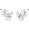 Swarovski Louison 5646728 - Orecchini a lobo a forma di foglia - Bianco - Placcato rodio, Misura unica, Metallo