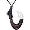 81stgeneration Collana con Ciondolo Hei Matau in Osso e Legno Intagliato a Mano | Collana con Amo da Pesca | Collane Fatte a Mano in Stile Maori per Le Donne | Collana da Surfista da Uomo
