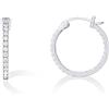 PAVOI 14K Gold Plated 925 Sterling Silver Post Cubic Zirconia Hoop Earrings 30/15mm