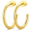 GoldChic Orecchini Cerchio Donna Semplici, Leggeri e Comodi Larghezza 2 mm | Leggeri e Ipoallergenici, Argento/Oro/Oro Rosa/Nero, 15 mm/20 mm/30 mm/40 mm/50 mm/60 mm/70 mm/80 mm/90 mm/100 mm