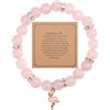 Mikovivi Braccialetto con fenicottero, braccialetti con perline di pietra con ciondoli a fenicottero alla moda braccialetto gioielli braccialetto pietra preziosa regalo per donna