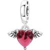 PANPOKI Romantico ciondolo a forma di cuore in argento 925 con zirconi | Zirconi scintillanti, design romantico, ideale per compleanni e anniversari, resistente all'ossidazione, sacchetto di velluto