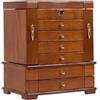Dh2yjnbf3 Moderno Scatola portagioielli in legno a 7 livelli: armadio for collane e accessori di grande capacità con serratura Organizer