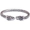 TQWSVUM Bracciale da Uomo Viking Fenrir Wolf -Mitologia Norrena Odin Wolf Heads Cuff Bracciale - Regolabile Open Double Wolf Heads Twisted Bangle Gioielli Animali Vintage