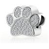 MiniJewelry - Ciondolo a forma di cuore per braccialetti Pandora con motivo a zampa di cane, gatto, animale domestico e animale