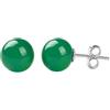 Vincent Paul Orecchini Donna in Argento 925 con Agata Verde Naturale 8 mm Orecchini a Lobo con Chiusura a Farfallina - Eleganti Ipoallergenici