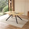 Merax Tavolo da pranzo allungabile 160/200/240 x 90 cm, per 6-10, tavolo da cucina allungabile a 3 posizioni con gambe in metallo stabile, tavolo da pranzo rettangolare per sala da pranzo e cucina