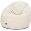 PATCH HOME - Pouf 2 in 1, cuscino da pavimento, poltrona a sacco da gaming, per adulti e bambini, con imbottitura (crema, Ø 155 cm)