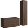 Badplaats B.V. Mobile da bagno Mali 100 cm - Noce - Mobile da bagno con mobiletto alto
