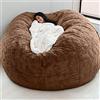 Generic LHXY Puff Poltrona Sacco Gigante Peloso 5 Piedi per Divano Pigro Fodera in Morbido Velluto Pouffe Salotto Senza Imbottitura,marrone
